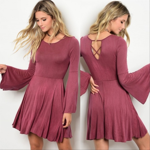 DRESS Skater dress with flared sleeves - Picture 2 of 4